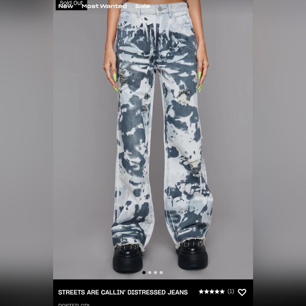 Distressed Black and White Women's Jeans Small NWOT